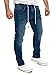 Produktbild Yazubi Erik - Joggingjeans Hosen Herren Jeans - Mit Elastischem Bund - Denim Jogginghose in Used Look, Dunkelblau (feded Blue 174021), W34/L34