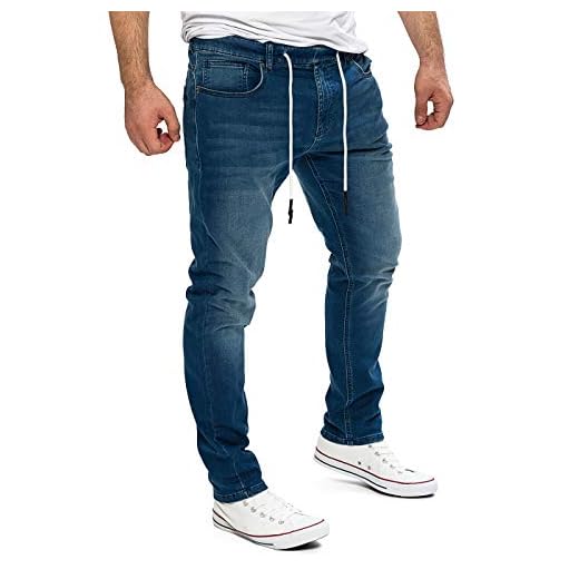Yazubi Leichte Sweathose in Jeansoptik Slim Fit Trainingshose Herren Jeansjogger Männer Jeans Skinny Erik, Blau (Feded Blue 174021), W33/L30