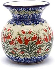 Polish Pottery Bubble Vase - Crimson Bells