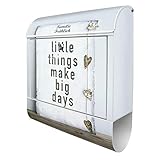 DETAILS: Der Postkasten besteht aus pulverbeschichtetem Stahl. Er ist 39x47x14cm groß. Das Motiv besteht aus einer wetter- und UV-resistenten Folie, die mit einem Schutzlaminat überzogen ist, sodass der Briefkasten auch vor Kratzern geschützt ist. Der Briefkasten wird mit Montagematerial und zwei Schlüsseln geliefert.