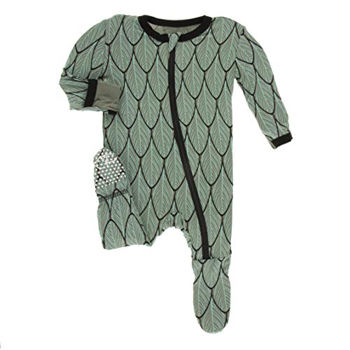 Image of KicKee Pants Print Footie with Zipper, Fitting Long Sleeve Pajama Baby Bodysuit, Ultra Soft Everyday One Piece Loungewear