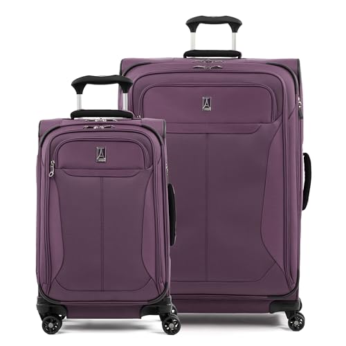 Image of Travelpro Tourlite Softside 2-Piece Set, Expandable Luggage, 4 Spinner Wheels, Lightweight Suitcase, 21 inch Carry-On, 29 Check Large, Deep Purple