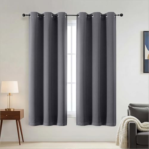 Ebesto 100% Blackout Curtains for Bedroom - Solid Thick Soft