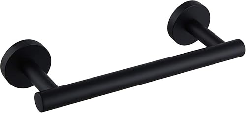 Toallero de mano negro mate de 9 pulgadas SUS 304 de acero inoxidable para montaje en pared de baño