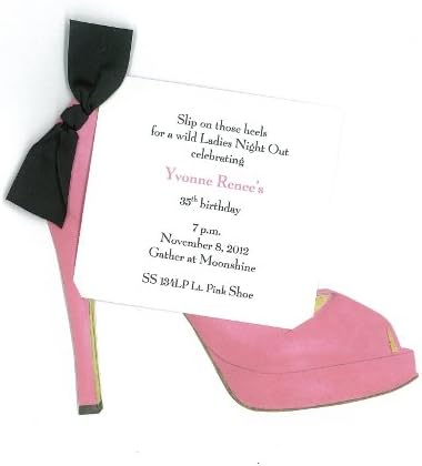 High Heel (Pink) Shoe Die-cut Card, Pack of 10