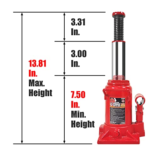 Big Red T91207A Torin Hydraulic Stubby Low Profile Welded Bottle Jack thumb #1