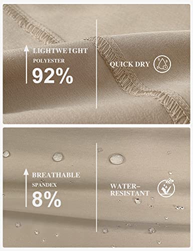 Mofiz Women's Hiking Pants Water-Resistant Quick Dry Cargo Pants With Zipper Pockets For Outdoor Travel Pants Khaki L #TOP4