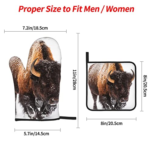 African Animals Print Oven Mitts Potholders Set Heat Resistant Oven Mitts Gloves Potholder For Cooking Grilling (4-Piece Set) #TOP3