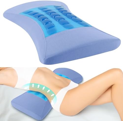 Hypuno Orthopädisches Lendenkissen mit kühlender Gel-Schicht Ergonomische Rücken- & Lordosenstütze aus Memory-Schaum für Bett & Sofa–Entlastung im unteren Rücken