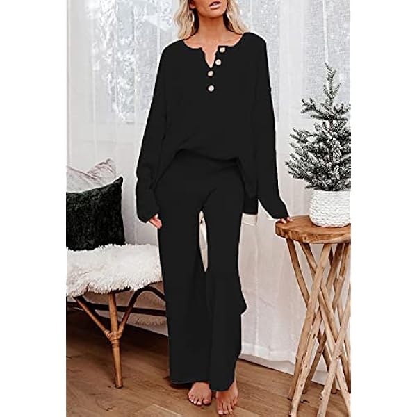 Viottiset Completo da donna, 2 pezzi, a maniche lunghe, con gamba larga, tuta da jogging