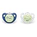 NUK Cute-as-a-Button Glow-in-The-Dark Orthodontic Pacifiers, Boy, 6-18 Months, 2-Pack