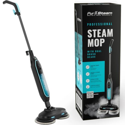 Image of Pursteam New & Improved ScrubMaster Steam Mop with Dual Scrubbing LED Head