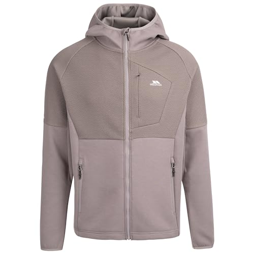 Trespass Mens Hooded Full Zip Activewear Top Raglan Sleeve Hoodie Bani Storm Grey