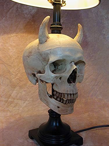 Desk Lamp with Devil Skull and Bone Shade