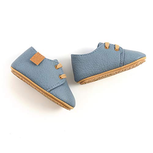 Bebarfer Toddler Boys & Girls Shoes Baby Sneakers Non-Slip Rubber Soles Newborn Oxford Loafers Wedding Uniform Shoes Baby First Walk Shoes(12-18 Months Toddler A/Blue) #TOP4