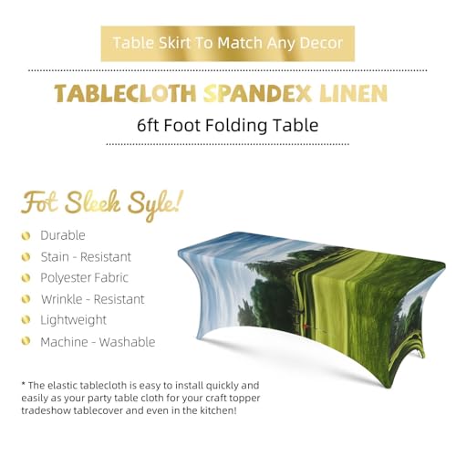 Nappe de pelouse de golf ajustée pour table rectangulaire sans plis - 6