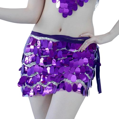 Jupe à paillettes scintillante avec option écharpe carnaval fluide