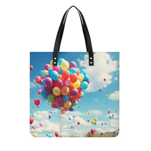 Sac à main en cuir imperméable blanc avec ballons colorés pour voyager au sec