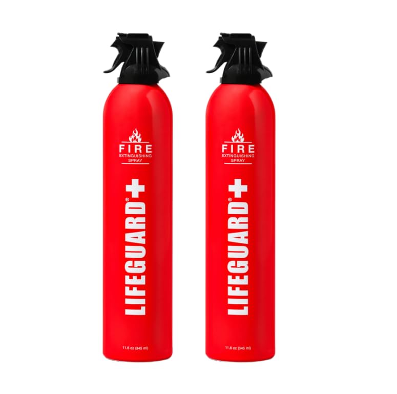 LIFEGUARD Extintor de Incêndio em Spray Aerossol Compacto para Casa, Cozinha, Carro e Escritório com Validade de 10 Anos, Pacote com 2