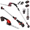 MZK 2-in-1 20V Pole Mini Hedge Trimmer & Grass Shear, 13ft Reach, Electric Hedge Trimmer with Extension Pole, Multi-Angle,Used in Garden,Yard2*Batteries and Charger Included