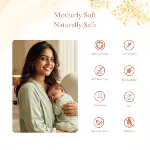 Image of Organic & Toxin-Free Baby Gift Set | Premium Crinkled Muslin | 10 Piece | AZO-Free,Skin-Friendly,Eco-Friendly | Unisex Newborn Gift Box-Boys & Girls | 0-18 Months | Baby Shower & Naming Ceremony Gift