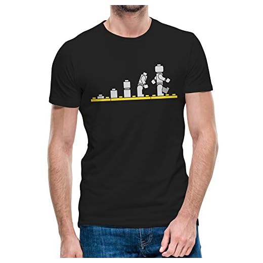 Legolution t-shirt Evolution of Legos roliga skämt topp gym t-shirt small till 5XL, Svart, L