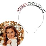 Estas diademas de Navidad están llenas de elementos navideños "Merry Christmas" "Snowflake" "HOHOHO". Deslumbra a la multitud en tu fiesta de Navidad de vacaciones, divertido aro de pelo brillante de Navidad será seguramente la estrella de la fiesta.
