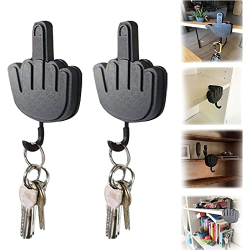 Yestrong Colgador para llaves de dedo medio, soporte para llavero de dedo medio, divertido colgador de pared para puerta, pared, entrada, pasillo, regalo divertido de oficina (2 piezas) Cover