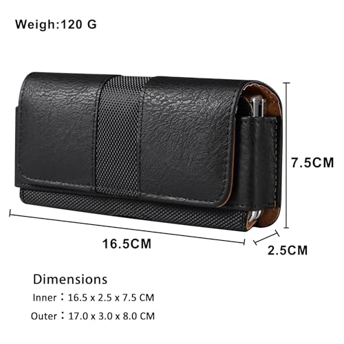 Woluki Holster for Samsung Galaxy Z Fold 7 [Built-in Card Slot],Phone Belt Case,Belt Loop,Belt Clip,Magnetic Closure Galaxy Z Fold 7 PU Leather Horizontal Phone Pouch. (Black) by Woluki - Used condition - Image 5