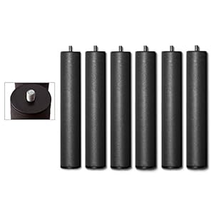 Duérmete Online – Set van 6 poten 27 cm voor lattenbodem en gestoffeerde bodem, cilindrisch, schroefdraad, grijs