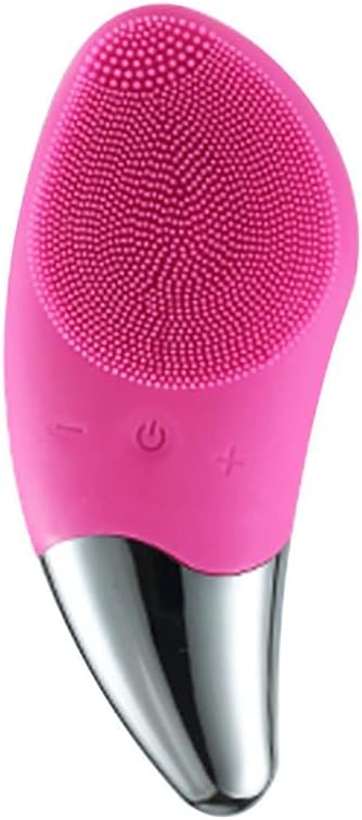 SONGQEESonic Facial Cleansing Brush Electric, Waterproof Silicone Face Massager Brush Rechargeable Face Scrubber, Mini Skin Cleanser Exfoliator for Anti-Aging Skincare (Rose)