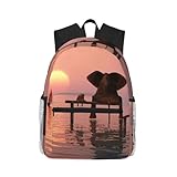 Photo Gallery ddsfvbv zaino unisex con elefante e cane seduto in mezzo al mare, borsa casual per laptop, borsa resistente per lavoro, viaggi, grande capacità e ottimo regalo, nero , taglia unica Photo Gallery ddsfvbv zaino unisex con elefante e cane seduto in mezzo al mare, borsa casual per laptop, borsa resistente per lavoro, viaggi, grande capacità e ottimo regalo, nero , taglia unica