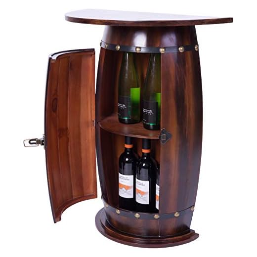 Vintiquewise Wooden Wine Barrel Console