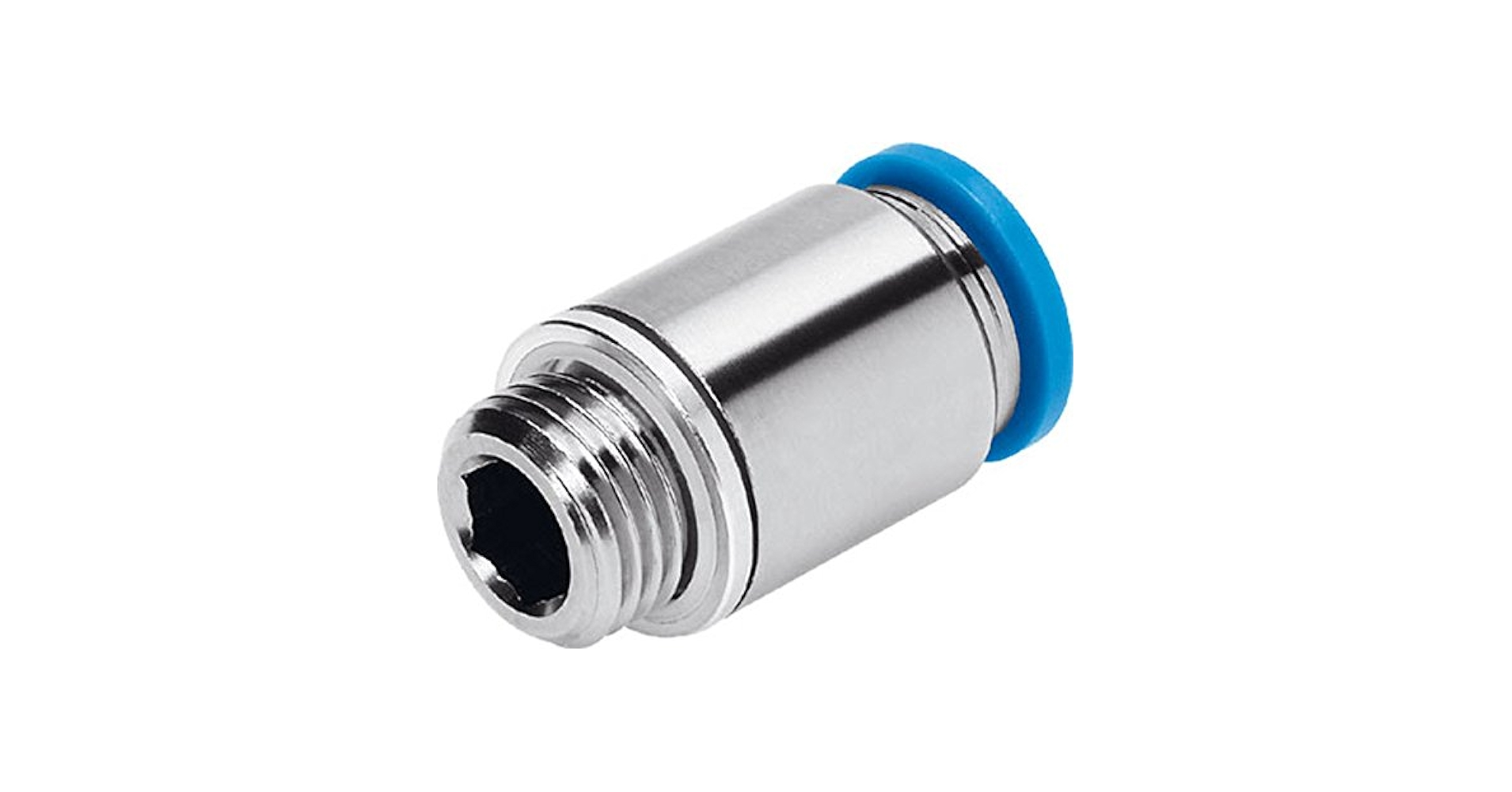 ひよん Festo 186109 QS-G1/8-8-I Push-in Fitting, Nickel Finish, 4.7