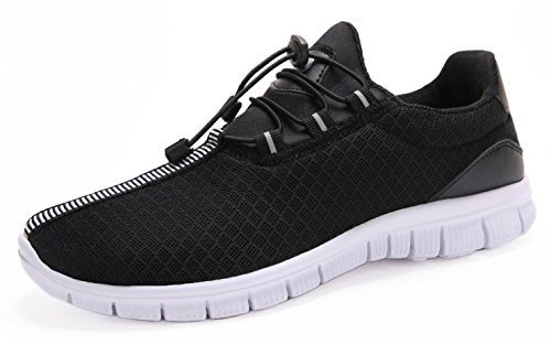 JUAN Men's Running Shoes Fashion Breathable Sneakers Mesh Soft Sole Casual Athletic Lightweight (10US/44EU,Men, Black)