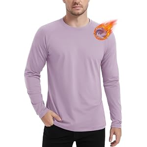 MAGCOMSEN Men's Thermal Shirt Fleece Lined Long Sleeve Athletic Base Layer Workout Top