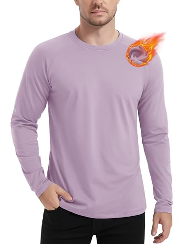 MAGCOMSEN Thermal Shirts for Men Thermal Underwear Cold Weather Base Layer Men Winter Warm Undershirts Fleece Thermal Top Purple 2XL