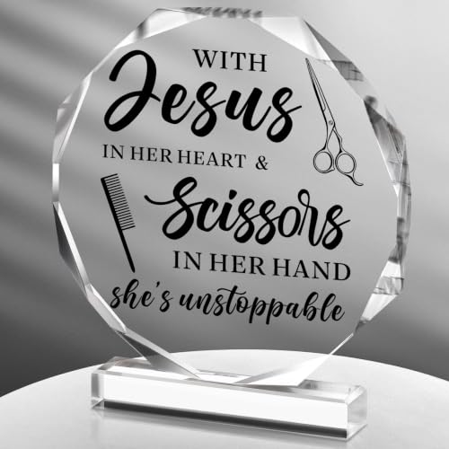 CroBlissful Christian Hairdresser Gifts Acrylic Plaque Desk Decor
