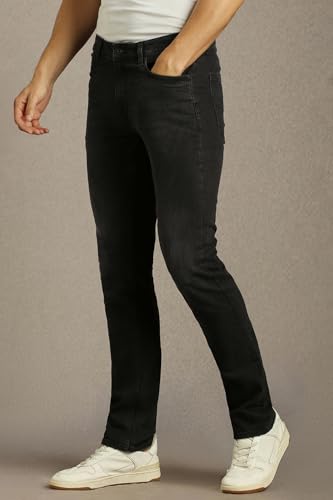 Image of Louis Philippe Men's Slim Fit Stretch Fabric for Comfort Premium Wash Aesthetic Authentic Twill and Durable Jeans