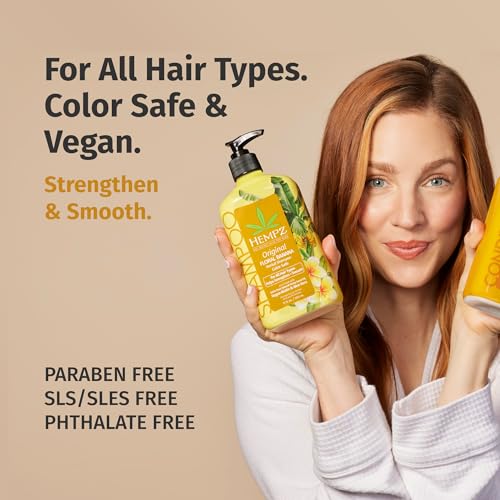 Image of Hempz Biotin Hair Shampoo - Original Light Floral & Banana - For All Hair Types Growth & Strengthening of Dry, Damaged and Color Treated Hair, Hydrating, Softening, Moisturizing - 17 Fl OZ