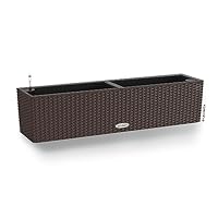 Lechuza \BALCONERA Cottage 80\ Pflanzgefäß mit ERD-Bewässerungs-System, Mokka, 79 x 19 x 19 cm