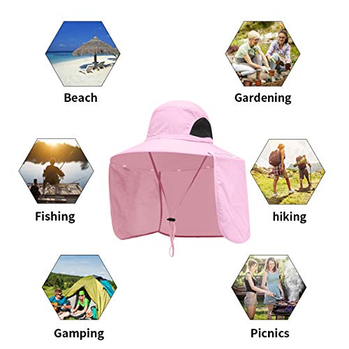 Image of Sun Blocker Hats Outdoor Sun Protection Fishing Cap with Neck Flap Large Brim Outdoor Hat
