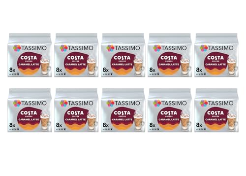 Tassimo Costa Caramel Latte Coffee Pods - 10 Packs (80 Drinks)