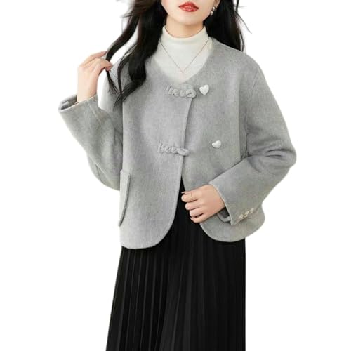 Veste cachemire femme courte tweed double face mode hiver