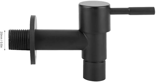 Miniatura 2 de Fdit Grifo frío de acero inoxidable de 2 pulgadas, color negro, para piscina, grifo de agua, grifo de lavadora, grifo montado en la pared para