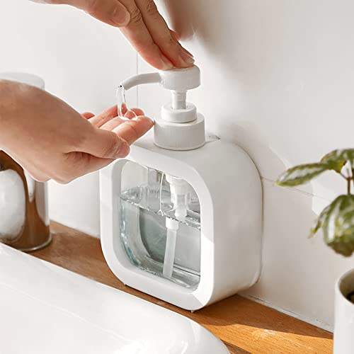Chifuku Clear Soap Dispenser 300/500ml Bathroom Soap Dispenser Refillable Lotion Shampoo Body Wash Holder Portable Travel Dispenser Empty Mu Pump Bottle (300ML)
