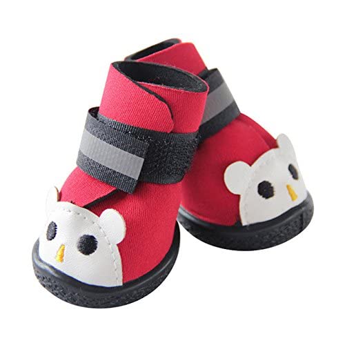 Ubersweet® Red, 4Pet Dog Shoes Winter 4pcs Warm Dog's Boots Cotton Waterproof Anti Slip Shoes for Pet Product Shoes Durable