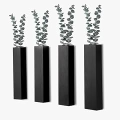 Hukalw 4PCS Black Wall Planters Modern Farmhouse Indoor Decor