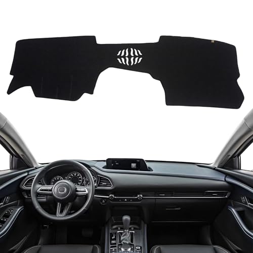 KEYOOG Dashboard Cover Dash Mat Fit for 2023-2020 Ma-zda CX-30 (Without HUD Models),Car Dash Board Mat Anti-Glare Carpet,Non-Slip Pad Sunshield Protector (Black)