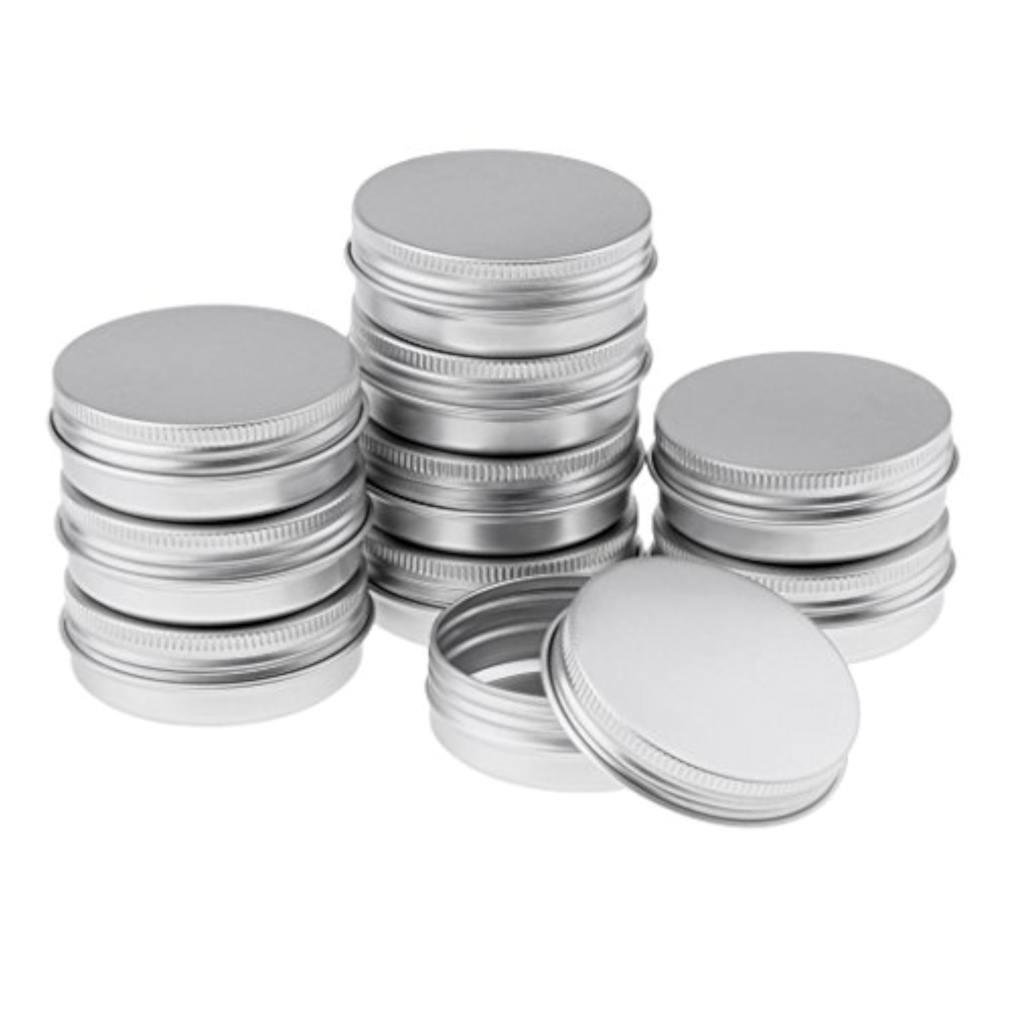 10 Empty Aluminum Tins Cans with Screw Lids